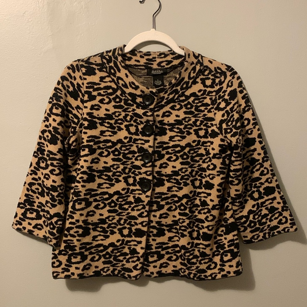 Peck & Peck animal print sweater, size S